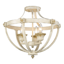Golden Canada 0892-SF AI - Golden Lighting Jules 3-light Semi-Flush Mount in Antique Ivory